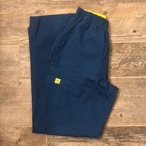 Spread Good Cheer Teal Scrub Pants, Size Medium